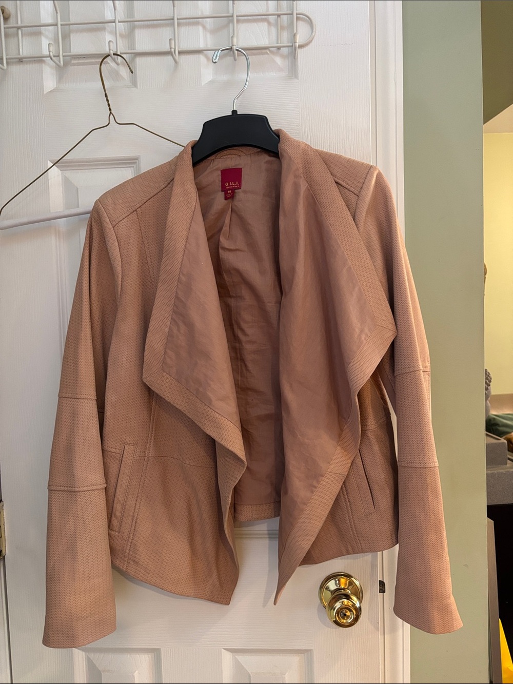 Gilli Draped Open-Front Jacket in Dusty Rose
